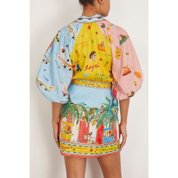 ALÉMAIS All Aboard Mini Dress - Multi AU6/US2 - Picture 3 of 12